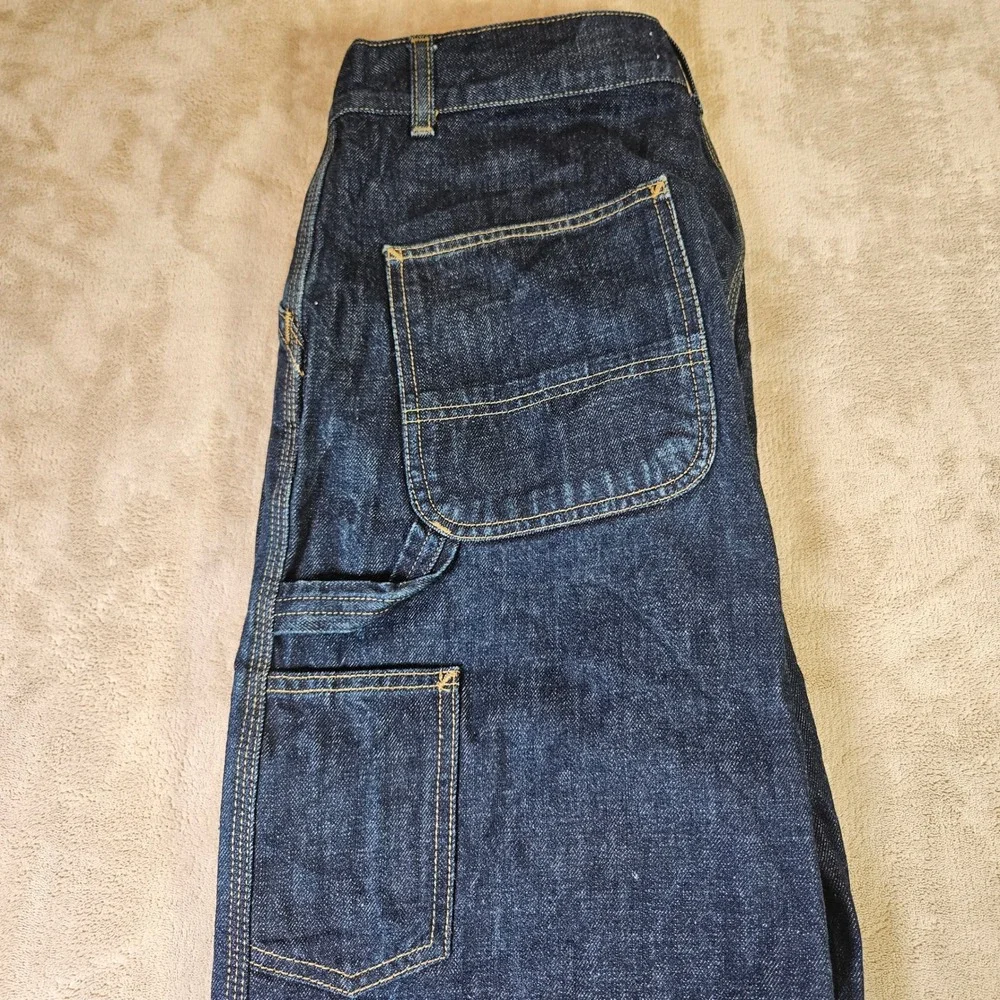 Carhartt WIP Brandon Single Knee Pant Womens Med Dark Wash Loose Carpenter Jean